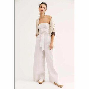 Free People Expedition Eyelet Embroidered Jumpsuit Tube Dress S